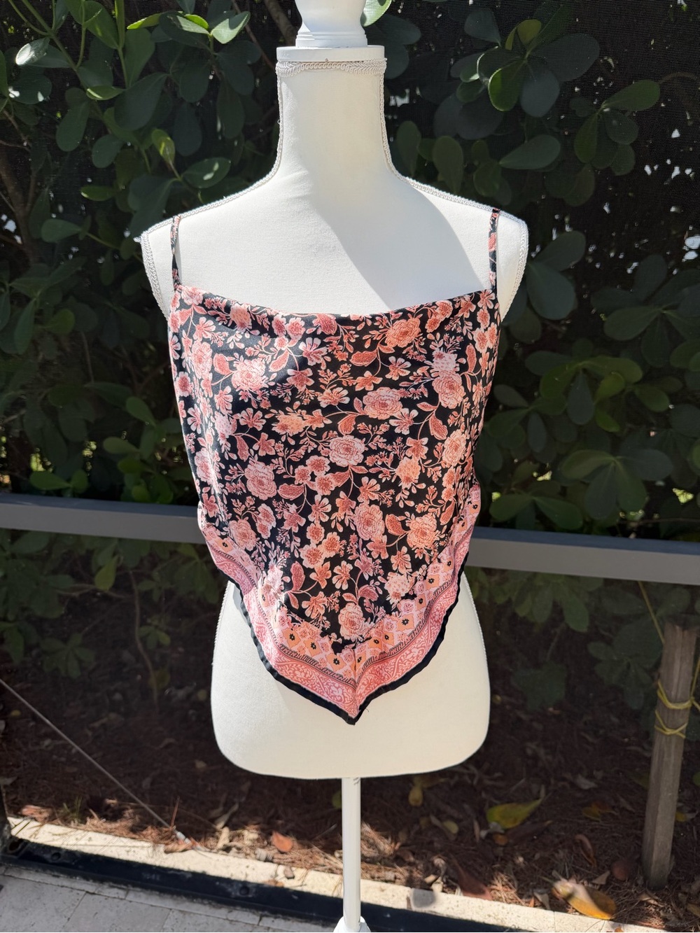 Jopna Women's Floral Handkerchief Blouse Size L Boho Festival